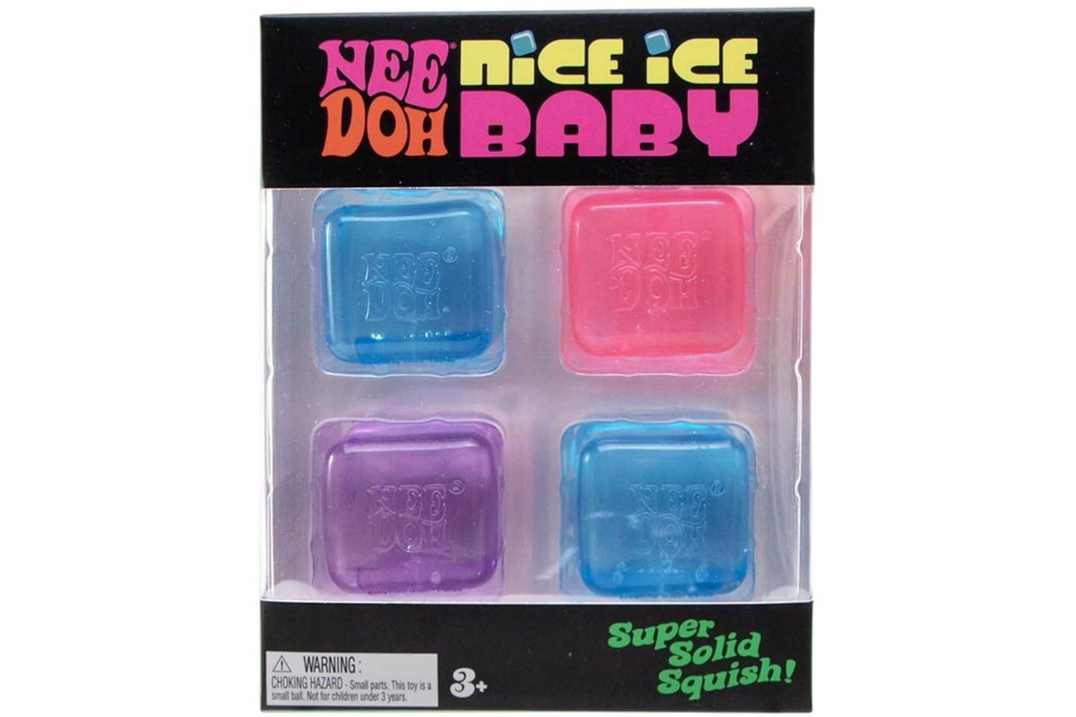 NeeDoh Nice Ice Baby Squishy Fidget Toy Set of 4 Blue/Purple/Pink